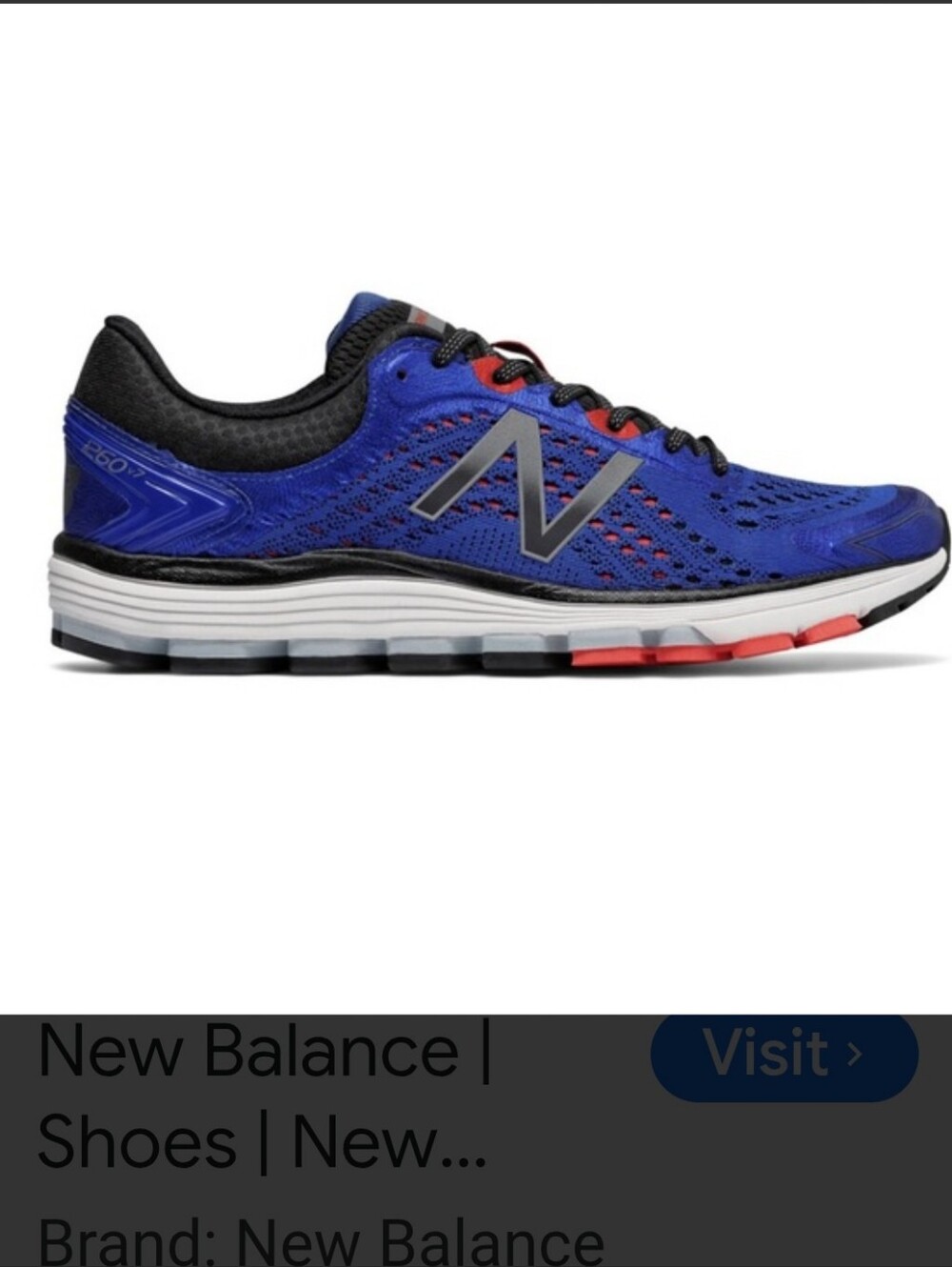 New Balance 1260v7 Pacific Blue  Men’s Running Shoe with Black Trim Sz 10 1/2